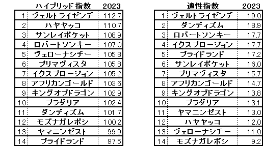 2023　日経新春杯　HB指数